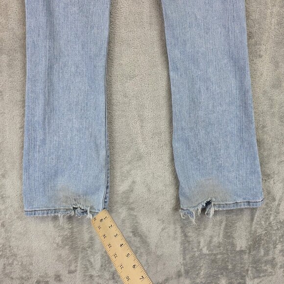 Levis 518 Jeans Womens 7 Juniors Light Wash Superlow Boot Cut Frayed Hem Y2K - Picture 10 of 15